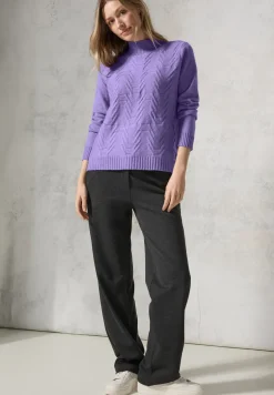 Pull-over jacquard en couleur unie
