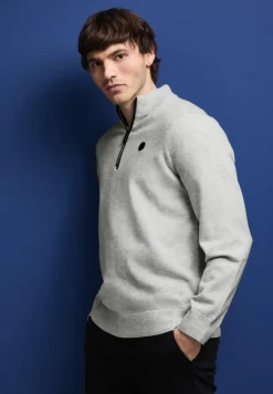 Pull-over mi-zip doux