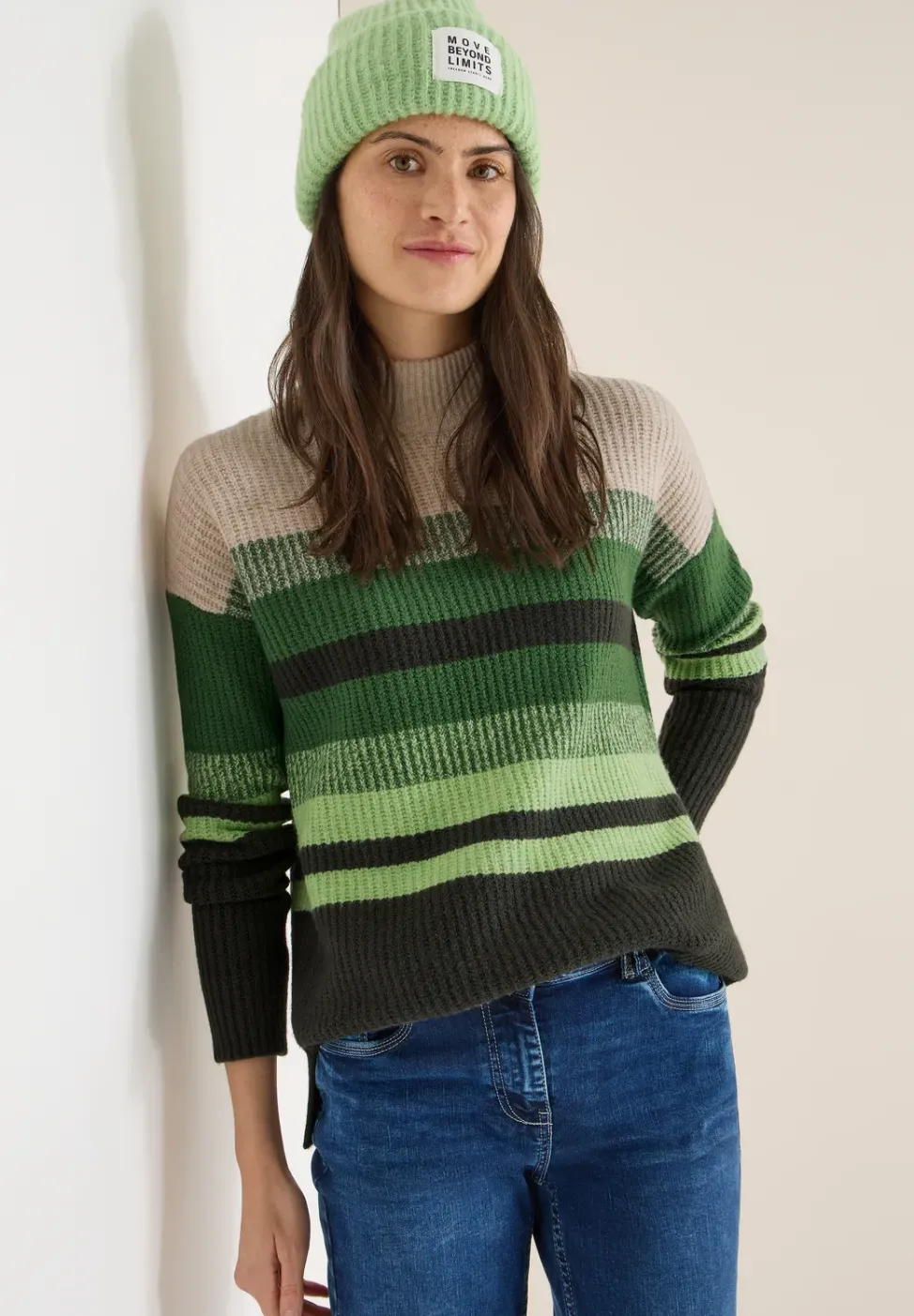 Pull-over mouliné rayé
