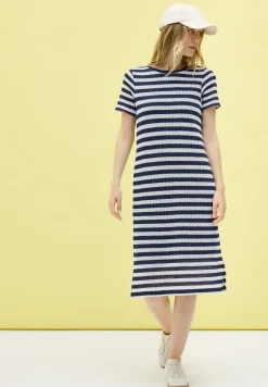 Robe ajourée rayée