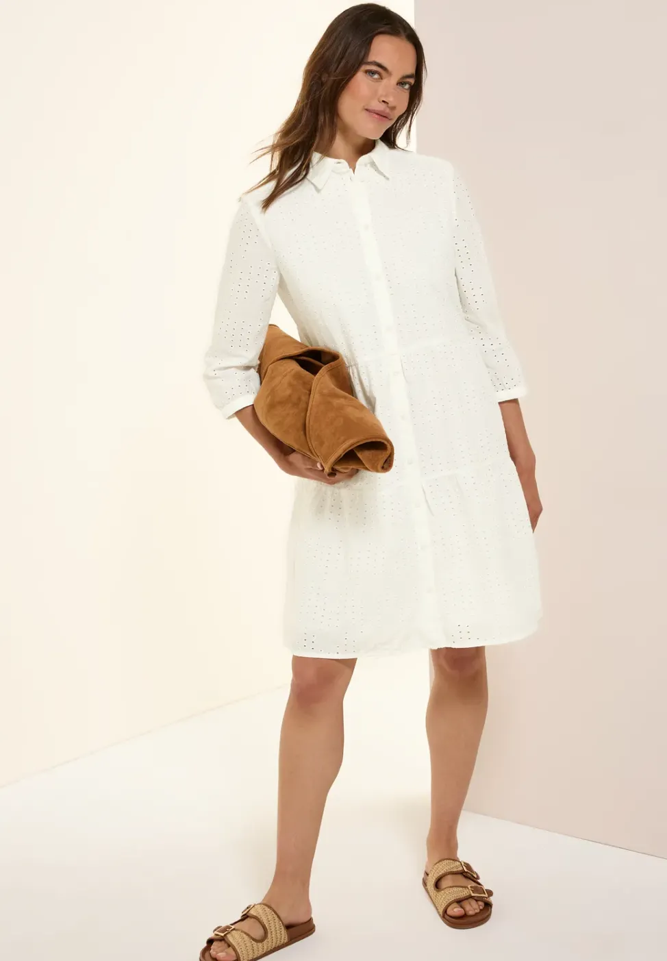 Robe avec broderie ajourée