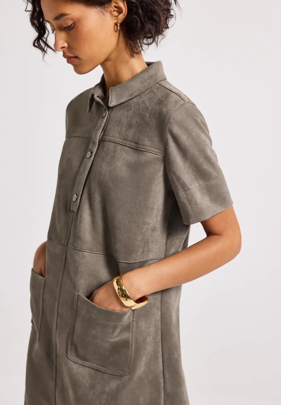 Robe chemisier en velours