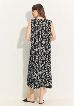 Robe d'été avec mélange d'imprimés