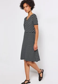 Robe en jersey rayé