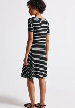 Robe en jersey rayé