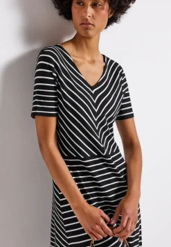 Robe en jersey rayé