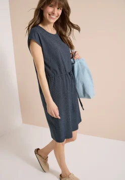 Robe en jersey rayé