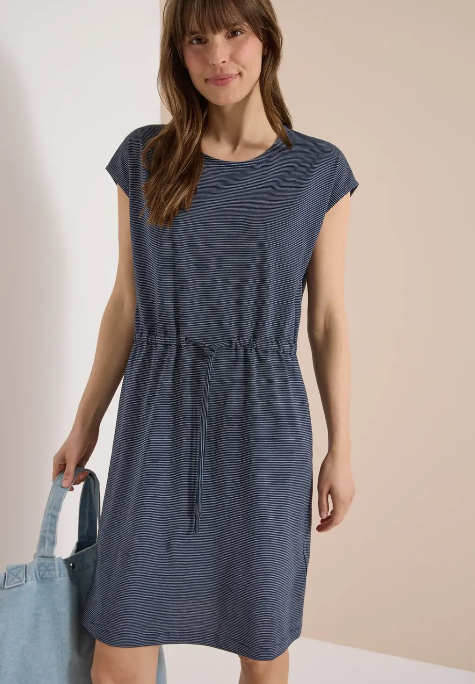 Robe en jersey rayé