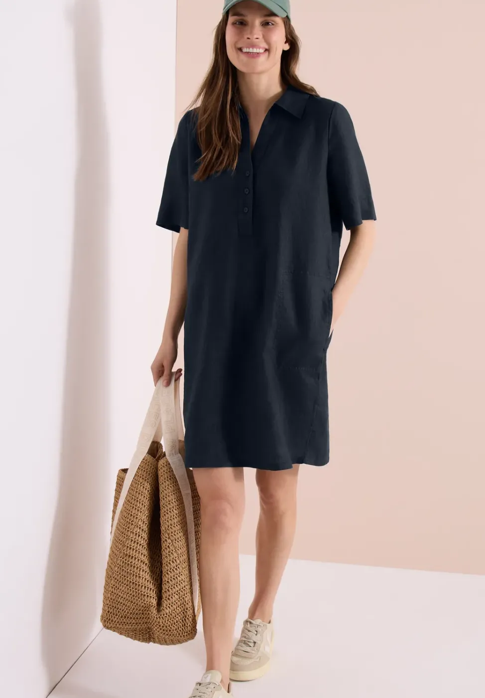 Robe en lin jusqu'au genou