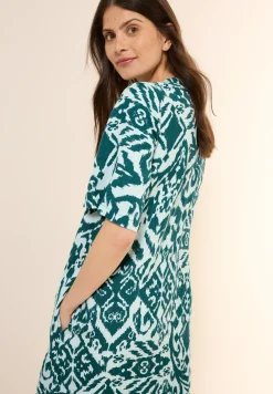 Robe en lin mélangé à motifs