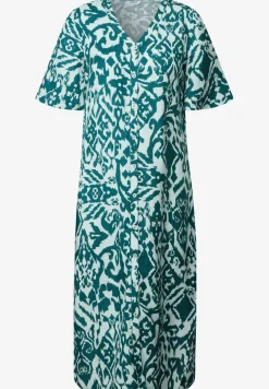 Robe en lin mélangé à motifs