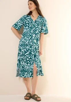 Robe en lin mélangé à motifs