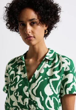 Robe en lin à motifs