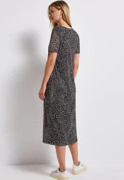 Robe en maille avec imprimé léopard