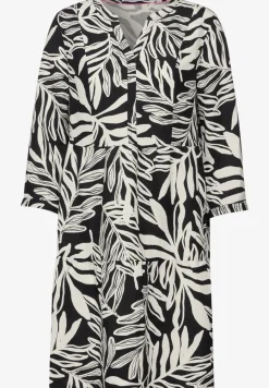 Robe en mélange de lin avec imprimé
