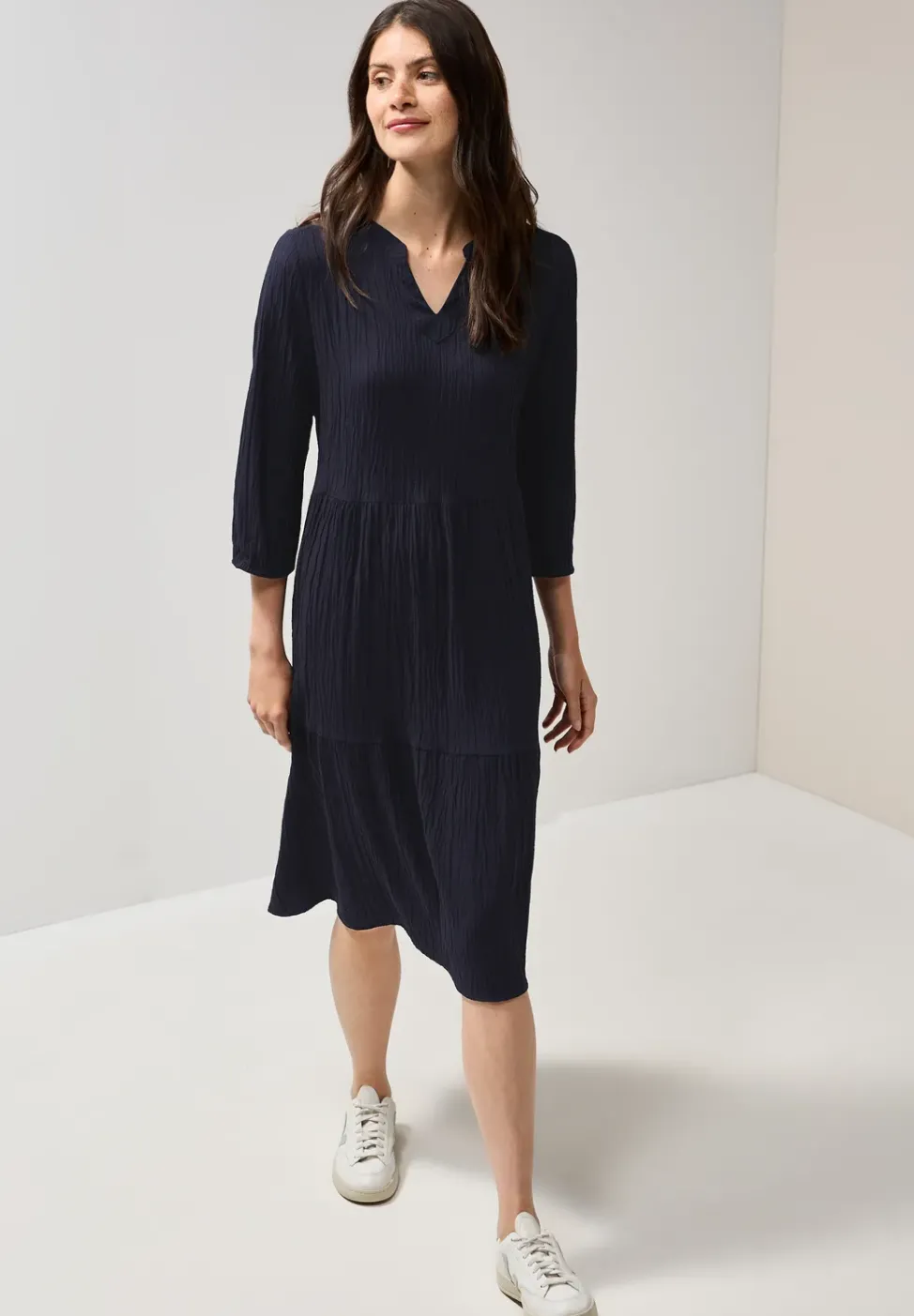 Robe en seersucker avec volants