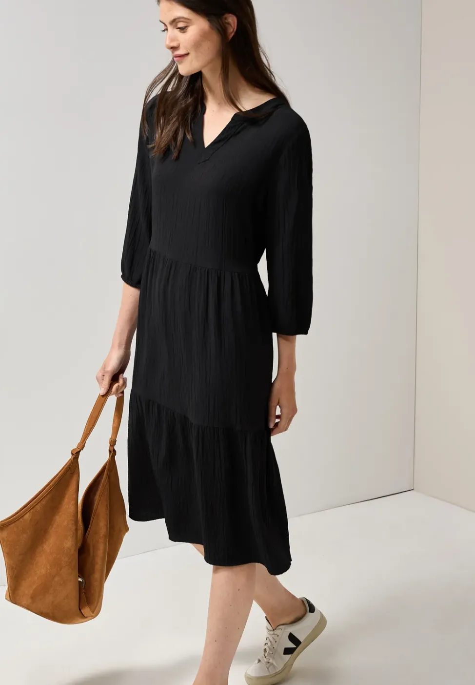 Robe en seersucker avec volants