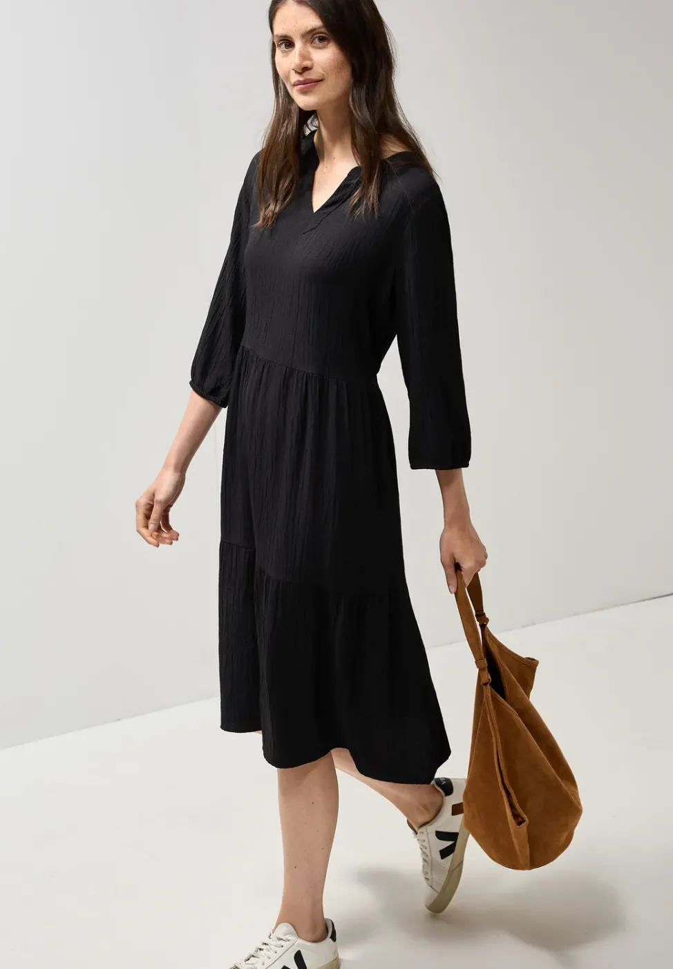 Robe en seersucker avec volants