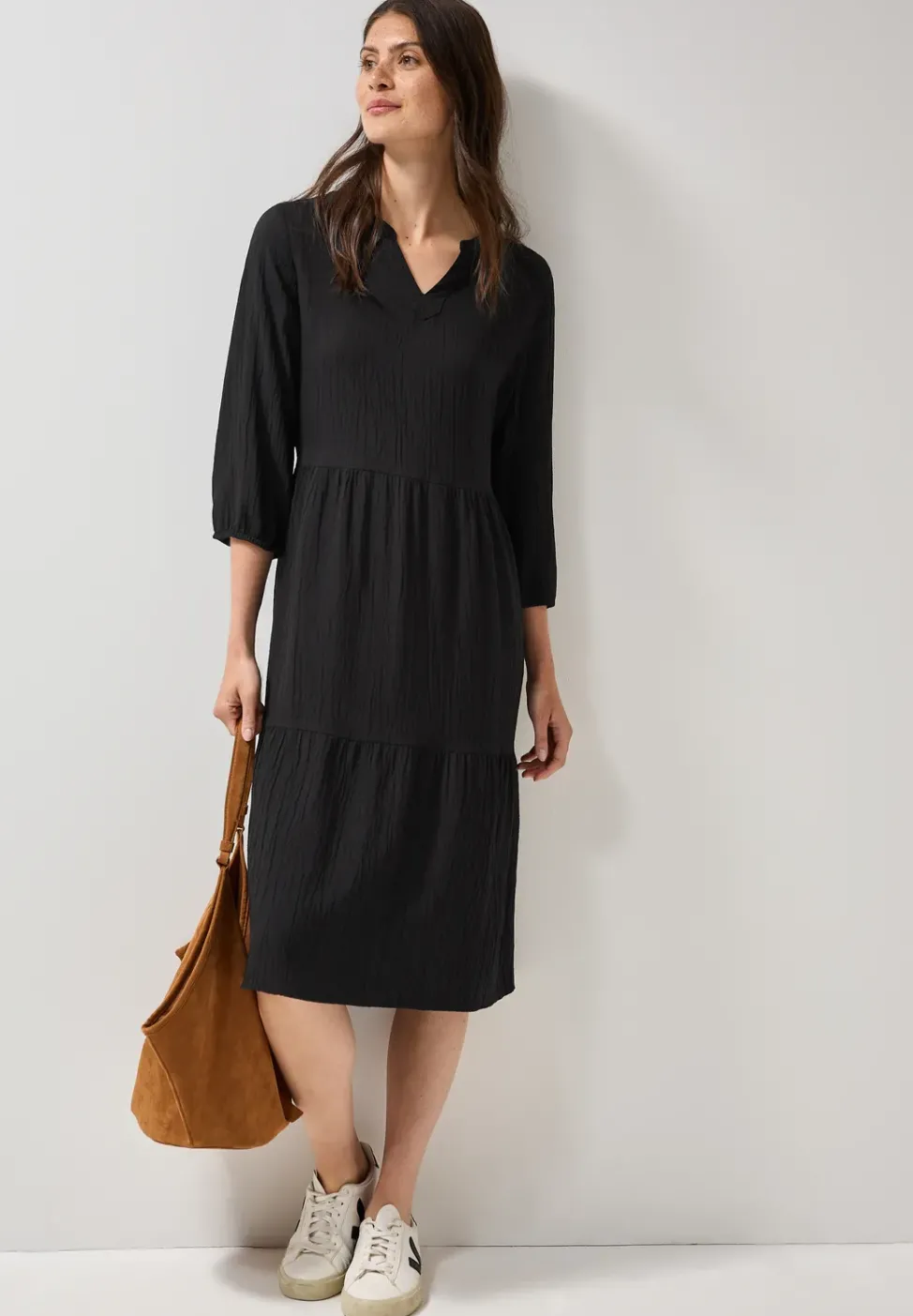 Robe en seersucker avec volants