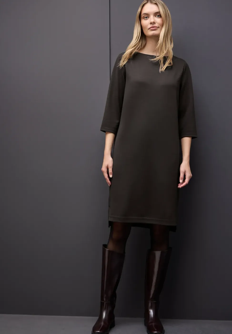 Robe en sweat avec fentes