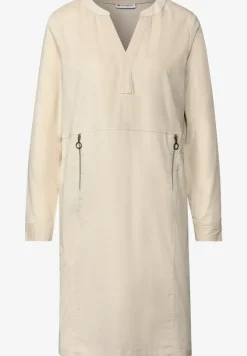 Robe en velours côtelé avec col fendu