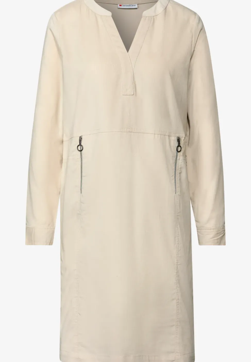 Robe en velours côtelé avec col fendu