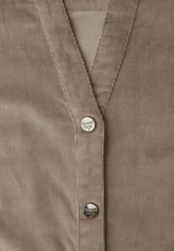 Robe en velours côtelé en couleur unie