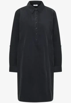 Robe en velours côtelé en couleur unie