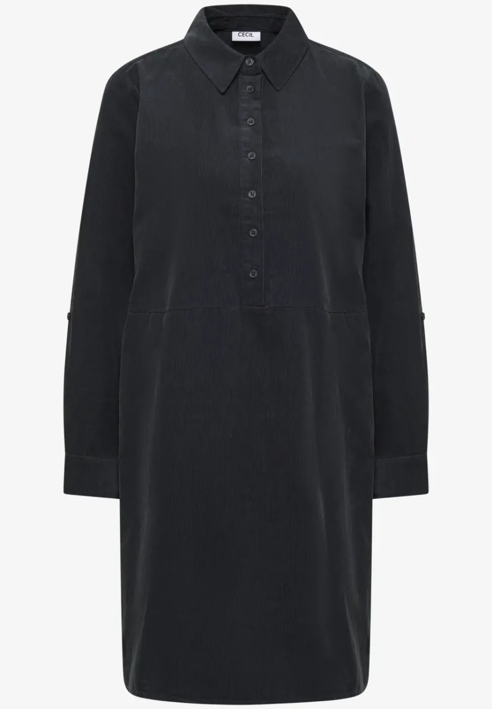 Robe en velours côtelé en couleur unie