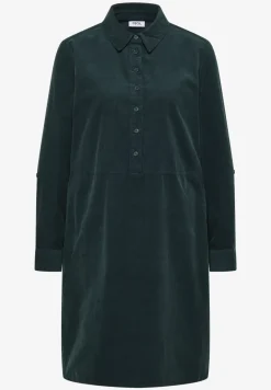 Robe en velours côtelé en couleur unie