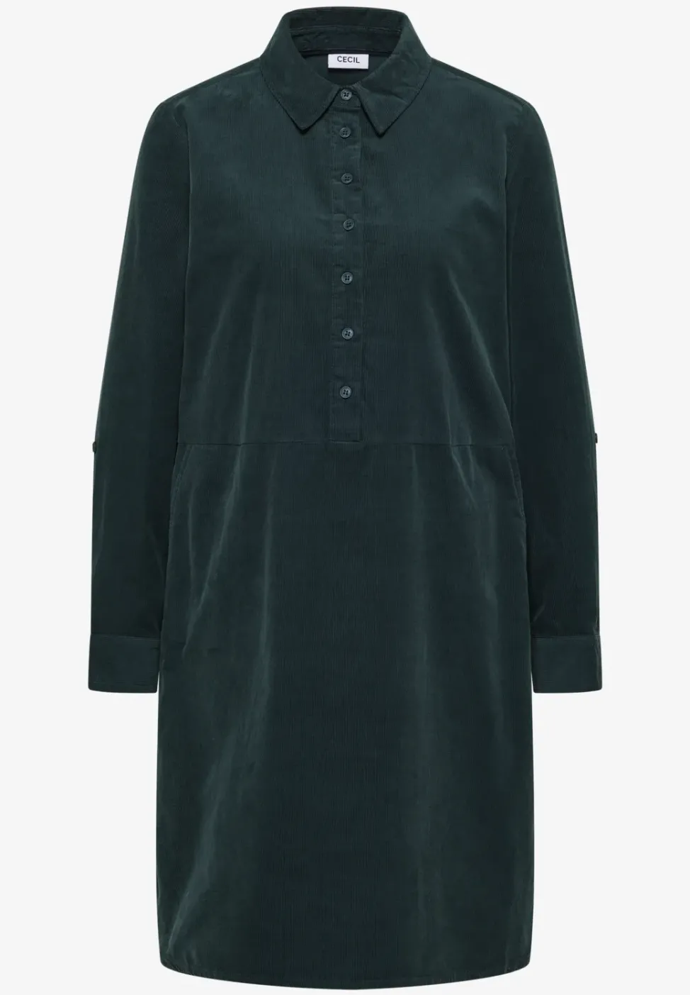 Robe en velours côtelé en couleur unie