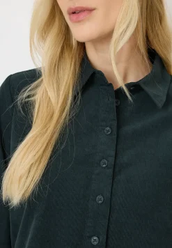 Robe en velours côtelé en couleur unie