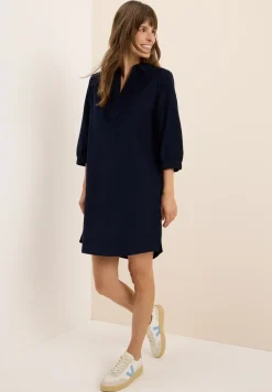 Robe en velours côtelé en couleur unie