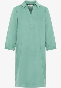 Robe en velours côtelé en couleur unie