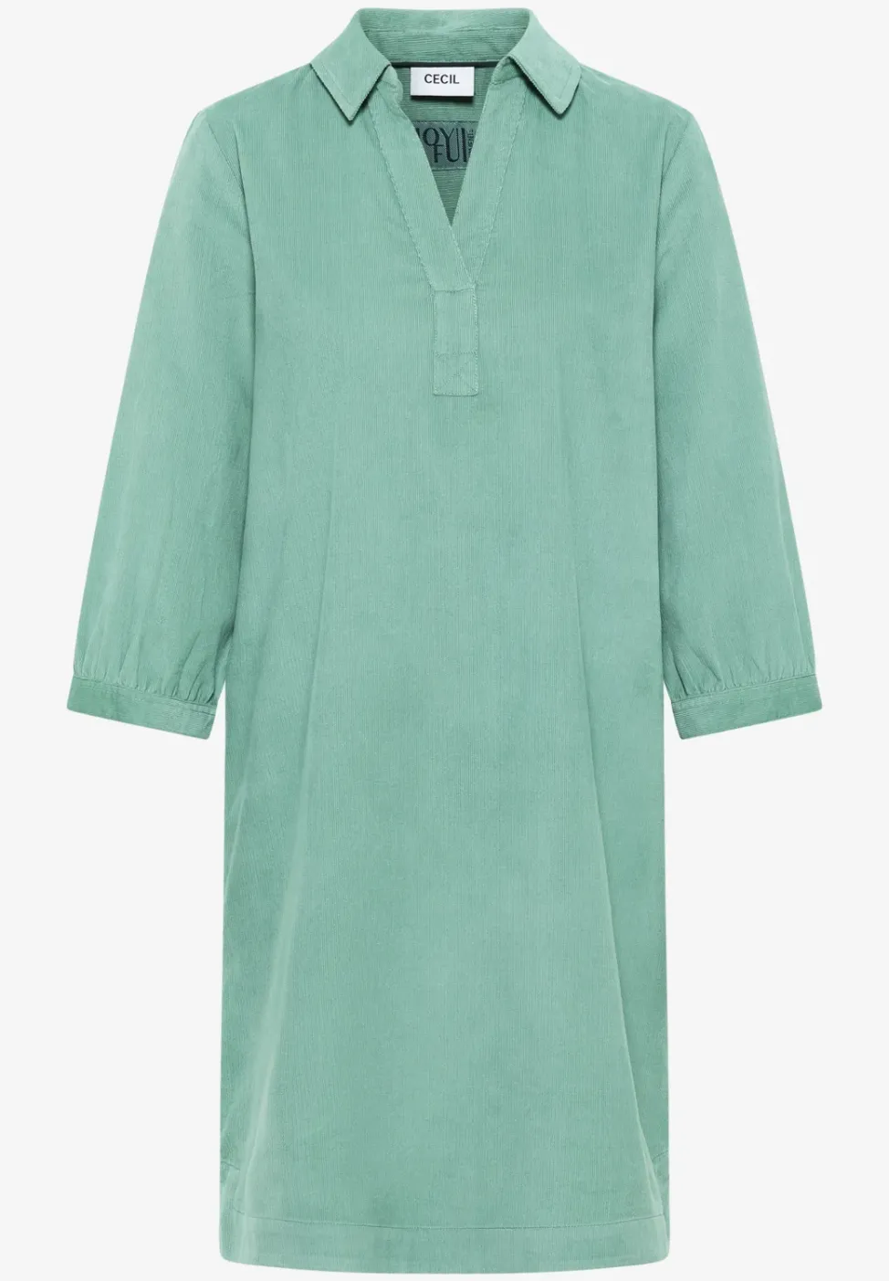 Robe en velours côtelé en couleur unie
