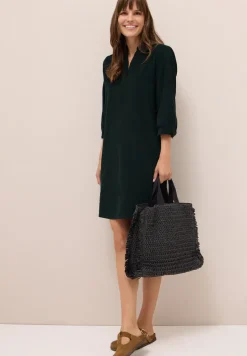 Robe en velours côtelé en couleur unie