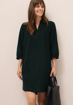 Robe en velours côtelé en couleur unie