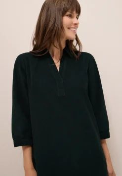 Robe en velours côtelé en couleur unie