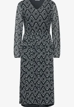 Robe imprimée en maille midi