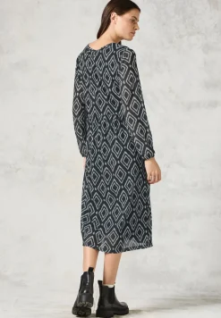 Robe imprimée en maille midi