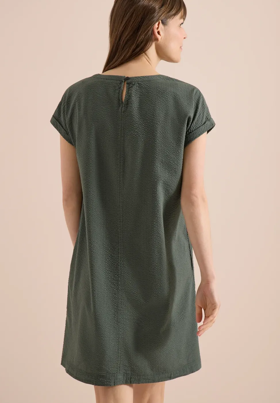 Robe longue au genou avec structure en seersucker