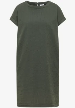 Robe longue au genou avec structure en seersucker