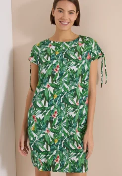 Robe à longueur de genou avec motif floral