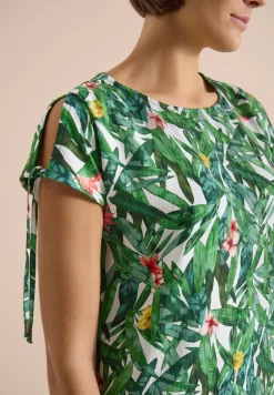 Robe à longueur de genou avec motif floral