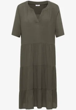 Robe à longueur de genou en structure crêpe