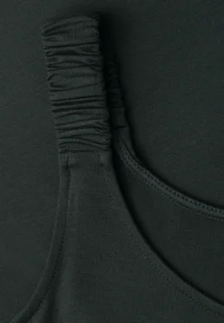 Robe longueur genou avec bretelles froncées