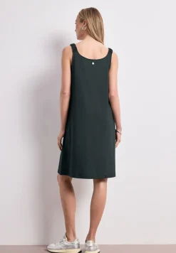 Robe longueur genou avec bretelles froncées