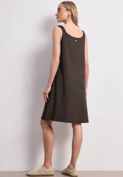 Robe longueur genou avec bretelles froncées