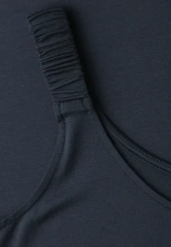 Robe longueur genou avec bretelles froncées