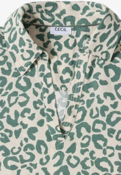 Robe longueur genou en lin mélangé avec imprimé